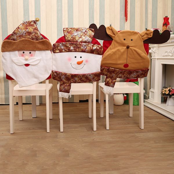 

1pc santa claus snowman chair cover christmas dinner xmas for decorative
