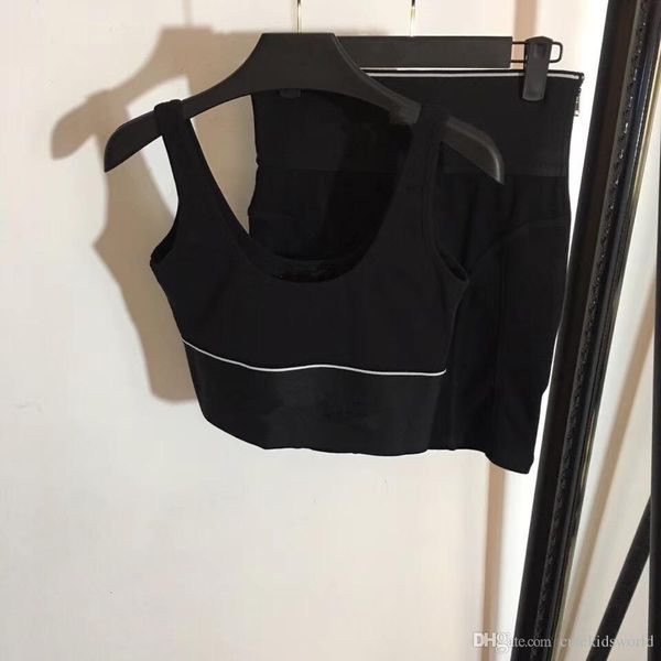 

tracksuit женщины сплошной йога установить лоскутная бег фитнес бег майка юбка спортивный костюм тренажерный зал спортивная разминка, White