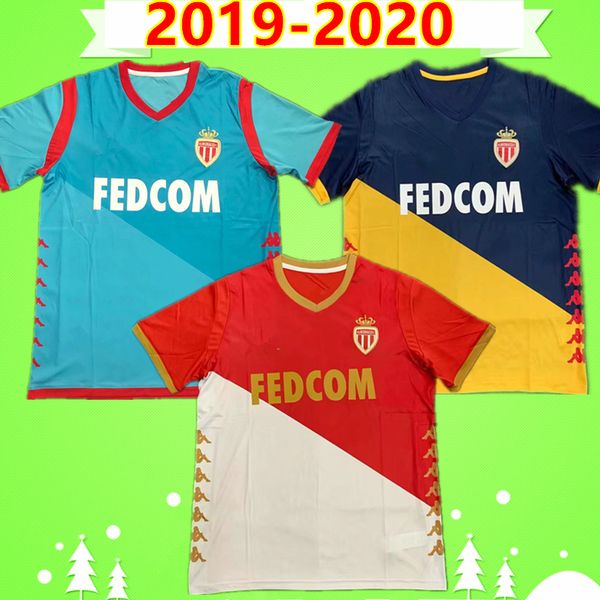 

19 20 футбол джерси монако 2019 2020 футбол футбол майло де фут № 9 фалькао № 25 глик № 7 лопес № 9 мартинс карлос головин генрих, Black;yellow
