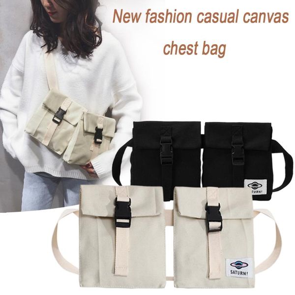 

fashion canvas fanny chest bag detachable travel purse street shoulder crossbody packs for shopping decoration