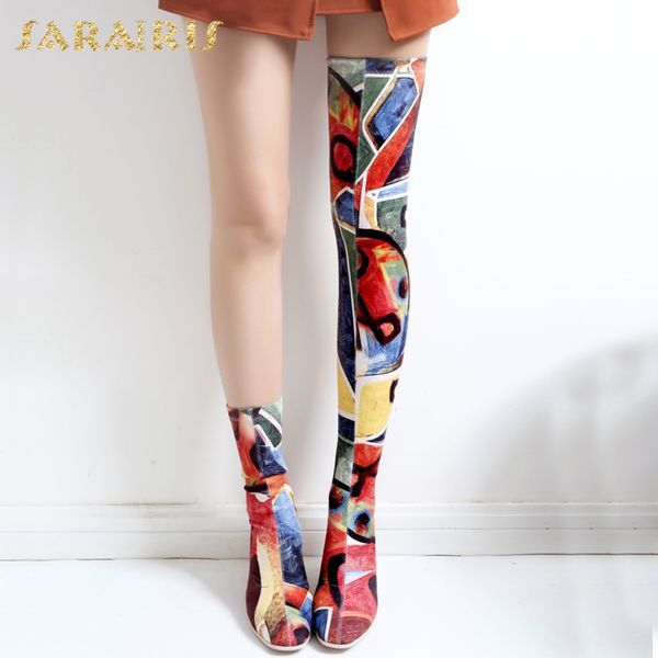

sarairis 2018 large size 34-43 strange style new fashion over-the-knee boot woman shoes party boots female shoes women, Black