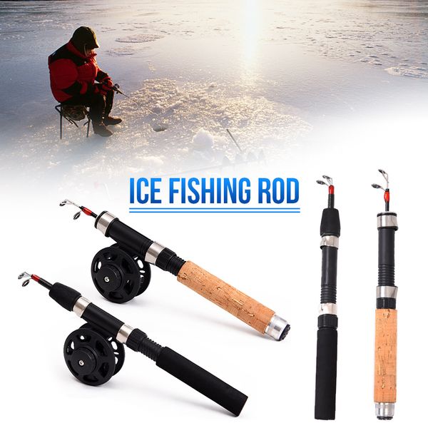 

65cm telescoping carbon ice fishing rod mini pole winter ultra-light fishing tackle
