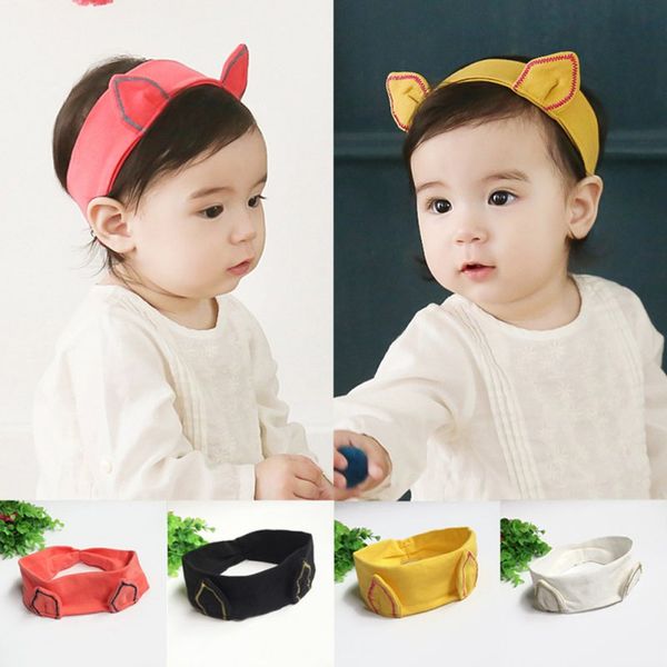 

weixinbuy children cute hair band infant ear headband embroidered girls elastic headband hair accessories head wear selling, Slivery;white