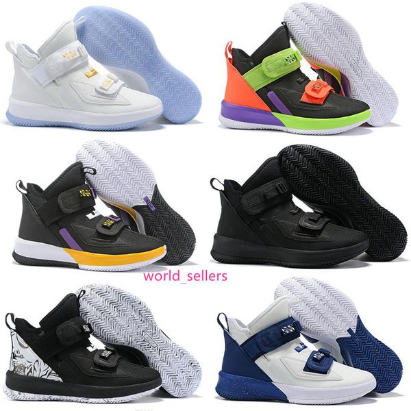

lebron soldier 13 xiii grade sl thunder grey kids basketball shoes james men sport snreakers size 40-46