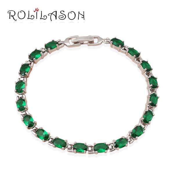

rolilason jewelry for women green crystal bracelets excellent design zirconia prom fashion jewelry tbs730, Black