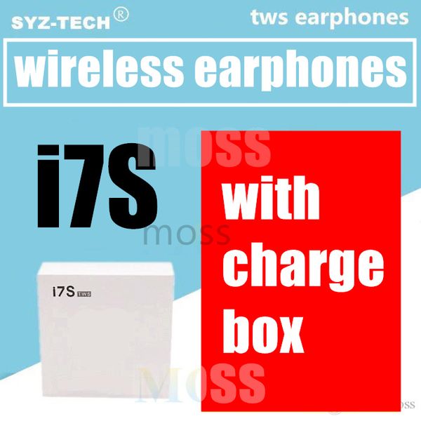 

i7 i7s tws twins bluetooth earbuds mini wireless earphones headset with mic stereo v4.2 headphone with white charger box