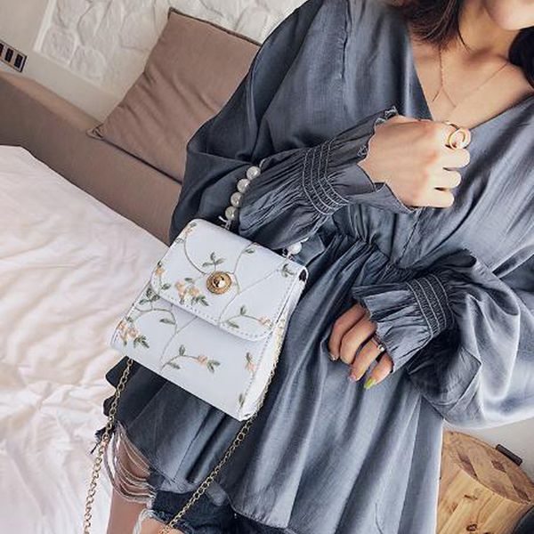 

fashion women pu leather pearl handle clutch shoulder bag chain handbag travel tote handbags
