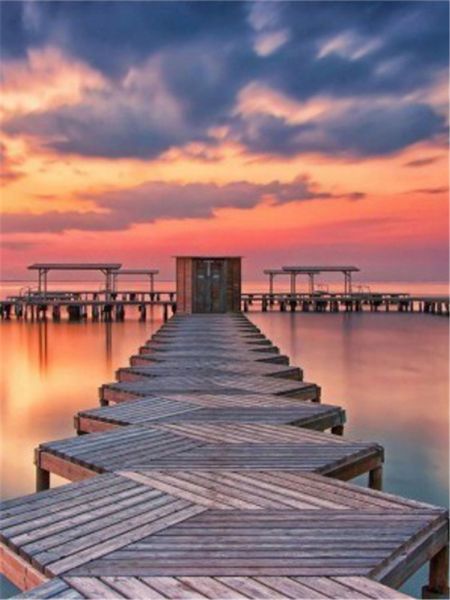 

5d алмазной вышивка закат озера мост поделки алмазов картина вышивка крест комплект смола полный roundsquare алмаз мозаика декор дома подаро