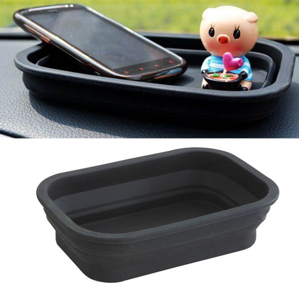

silicone car phone storage basin car storage box mobile phone basin instrument panel box creative