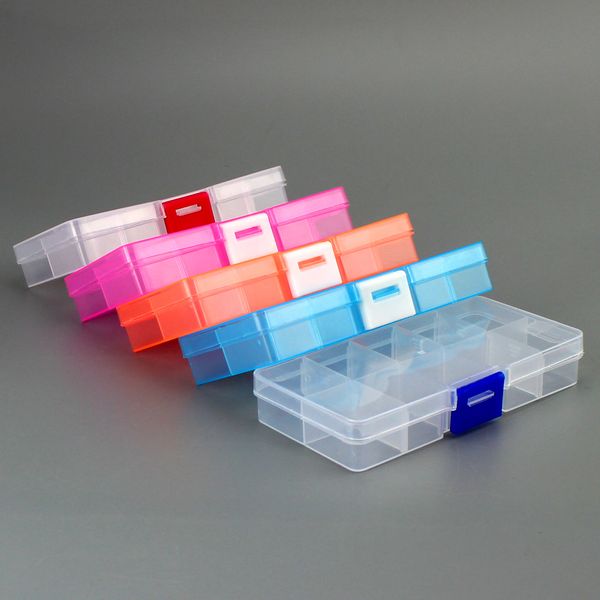 

plastic storage box 10 compartment transparent plastic box fishing tackle jewelry earring beads storage container bin
