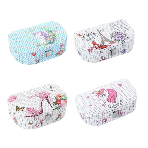 

pu leather jewelry case ring brooch necklace storage box travel holder, Pink;blue