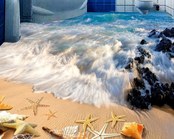 

р-н арт речные камни ванная комната floocustom 3d этаж обои moder mural пляж ванной туалет пвх самоклеющиеся обои водонепроницаемые фрески