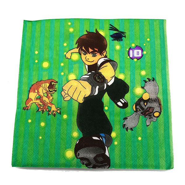 

20pcs disposable napkins ben 10 theme party decorations ben 10 birthday party supplies theme paper napkins