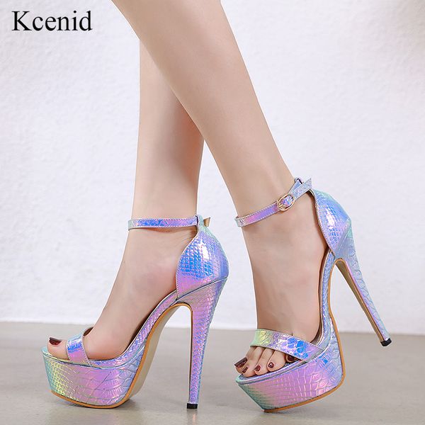 

kcenid new summer women high heels sandals serpentine ankle strap party wedding prom pumps shoes women platform sandals, Black