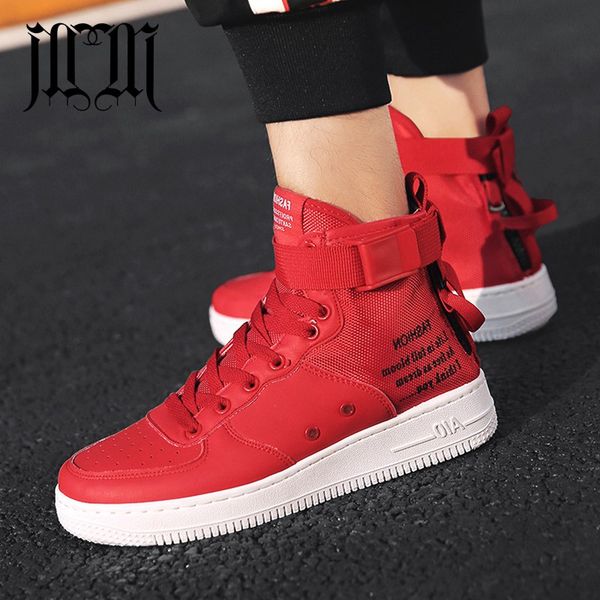 

mumueli red white gray black 2019 high shoes men breathable casual designer fashion luxury flat brand sneakers k50