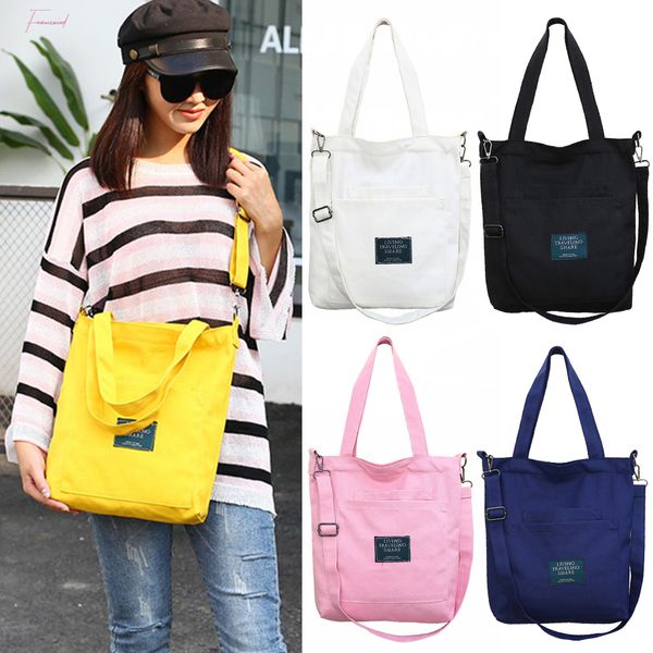 

canvas handbag women shoulder bag with removable strap multi pockets crossbody wear resistant casual fashion zipper bag 1114
