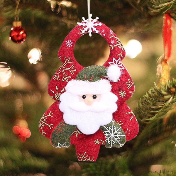 

2pcs/lot merry christmas tree hanging decoration santa claus snowman deer xmas party deocr ornaments pendants new year decors