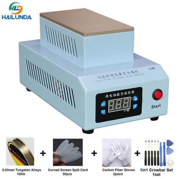 

double pump lcd screen separator machine high type glass separating heat plat mobile phone split repair machine with steel wire