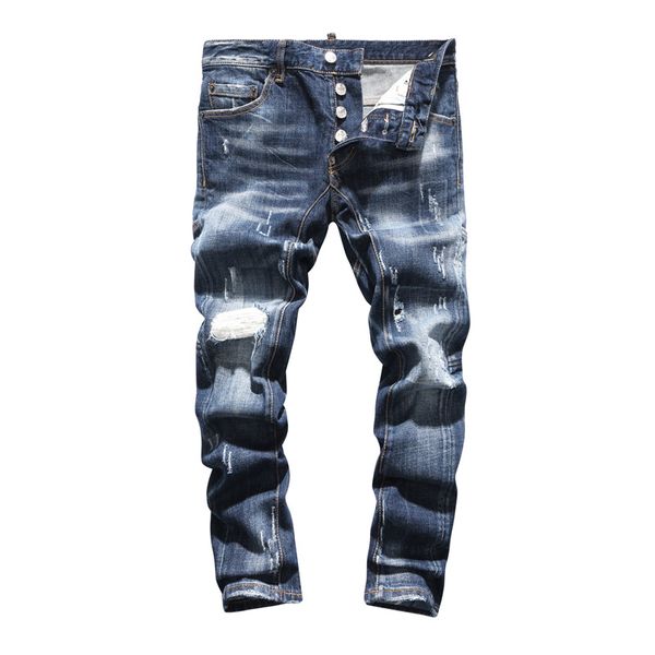 

mens designer jeans black ripped pants version fashion skinny broken italy brand bike motorcycle luxury pants motorcycle mens joggers, Blue