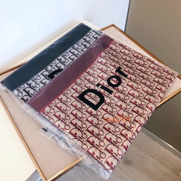 

new summer silk scarves full logo flower brand scarf thin scarf long label size 180x90cm d01, Blue;gray