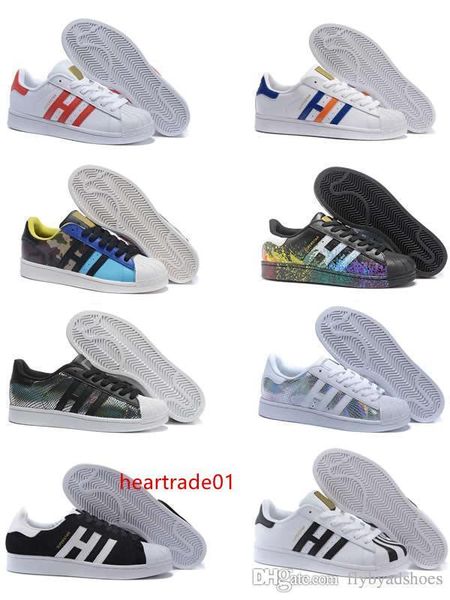 

оригинальная суперзвезда белая голограмма радужная юниорская золотая суперзвезда кроссовки originals super star женщины мужчины спортивные к