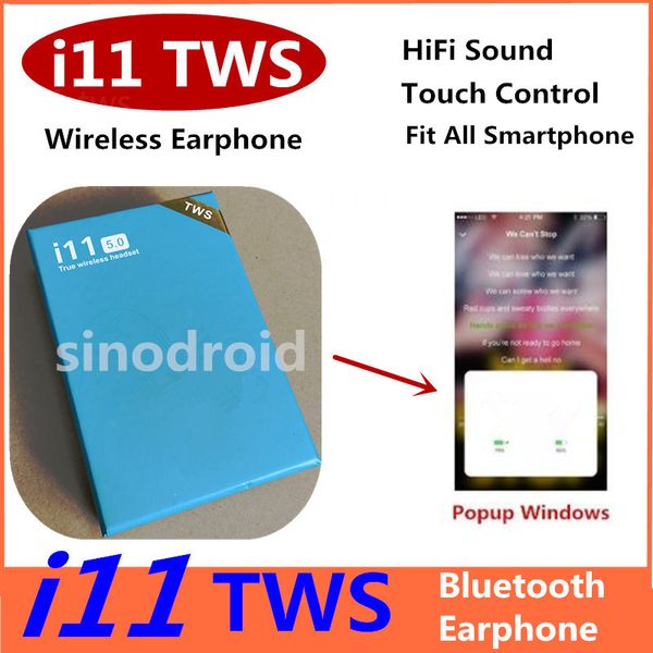 

Touch control i11 tw headphone with pop up window bt5 0 wirele bluetooth earbud tereo port earphone with mic head et for cell phone