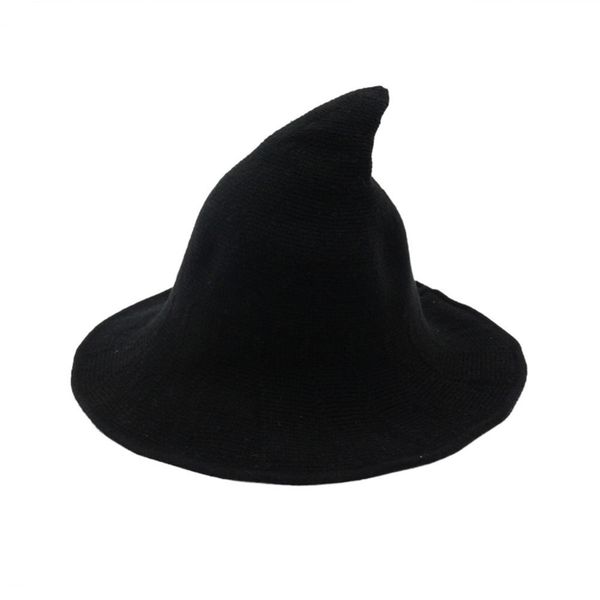 

halloween witch hat diversified along the sheep wool cap knitting fisherman hat female fashion witch pointed basin bucket
