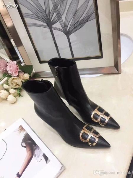 

20mm women shoes winter autumn women botas shoes casual women high heels pumps warm ankle boots mujer zapatos size 35-41 lisy1, Black