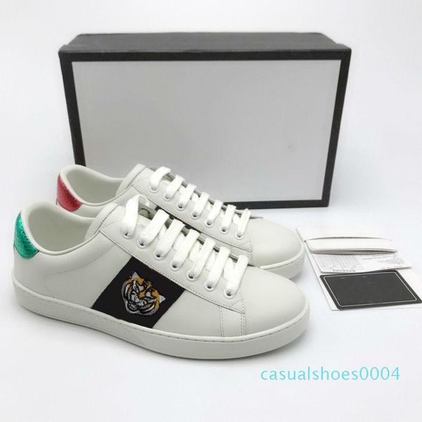 

ace shoes designer shoes strawberry leather casual sneakers embroidery bee,flowers tigers fruit dragon women sneakers size us5-us13 c04, Black