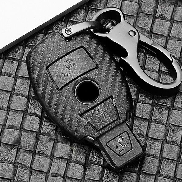 

fashion print carbon fiber car key cover fobs shell case for mercedes w203 w204 w212 clk c180 e200 amg c e s class cls cla