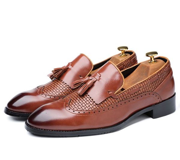 

formal dress shoes for men bright skin business shoes pointed toe mens designer business oxfords casual 37-48, Black