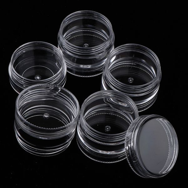 

5 compartments clear plastic fishing tackle box hooks bait storage case