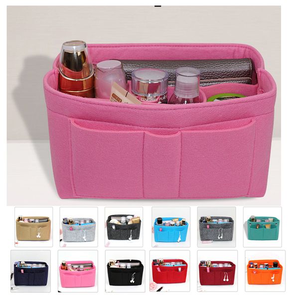 

multi-colour felt cosmetic bag folding storage bag
