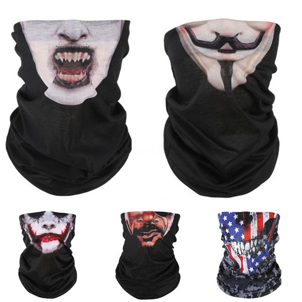 

xnk5n bicycle magic cycling outdoor sports riding gas mask bike headband breathable skull scarf skull scarf face for mask bike#918, Blue;black