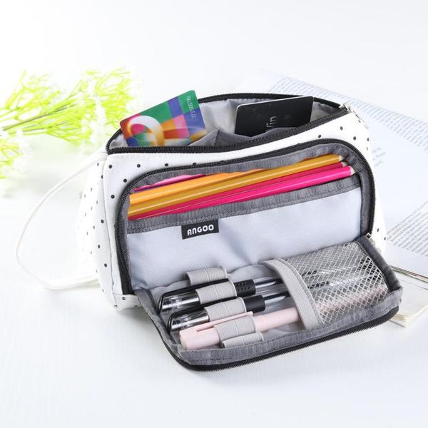 

простые конфеты цветные косметички большой емкости холст школьные канцелярские принадлежности коробка разумный макет и мощный космос