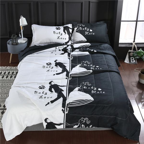 Bonenjoy Queen Size Comforter Set With Pillowcase Black And White