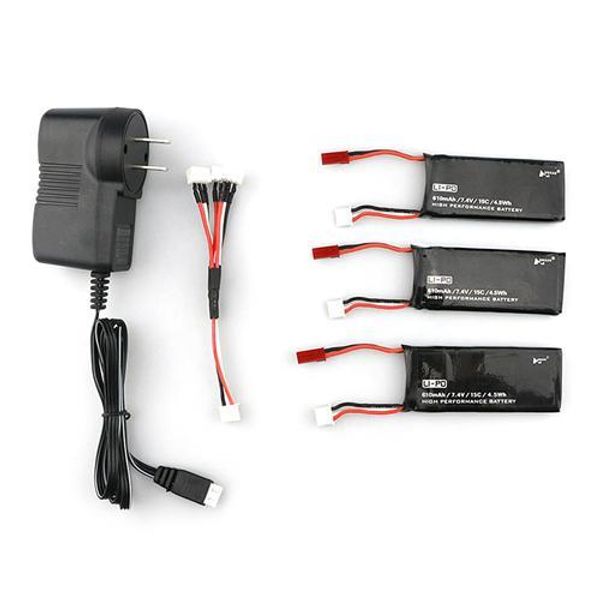 3pcs 7.4V 15C 610mAh carregador de bateria cabo de carregamento para Hubsan X4 H502E H502S