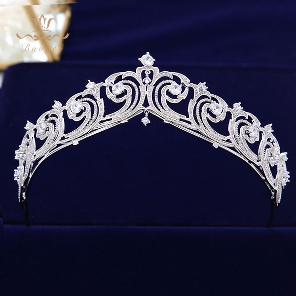

sparkling full zircon bride tiaras crowns wedding plated crystal hairbands hair accessories jewelry birthday gifts for girls, Golden;white