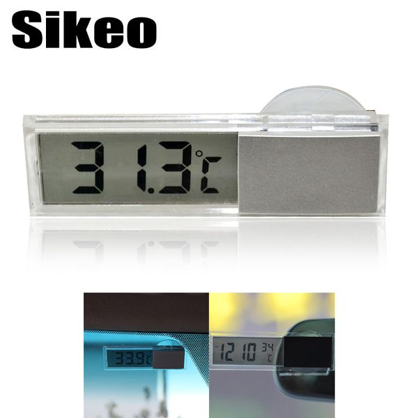 

sikeo car digital electronic thermometer mounted on windscreen dashboard lcd display suction cup sucker thermograph