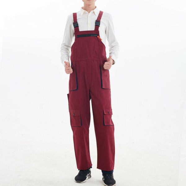 

2019 new male painters overalls coveralls dungarees men bib and brace work engineers overalls, Black