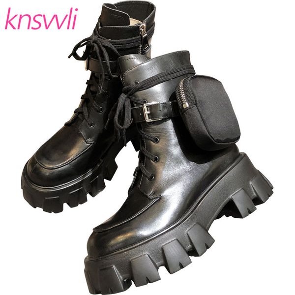 

thick sole monolith heel ankle boots women with pocket short boots black platform shoes woman motorcycle zapatos de mujer
