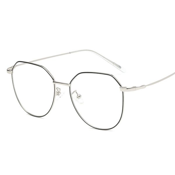

wholesale- light blocking glasses retro metal frame gaming glasses womens men eyeglasses drop shipping, Silver
