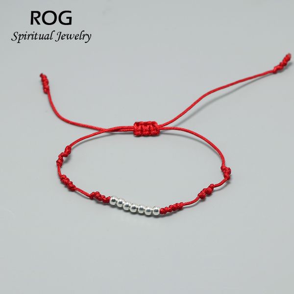 

lucky red string bracelets for women hand braided ethnic chinese tibetan knot bracelet with 925 sterling silver beads, Golden;silver