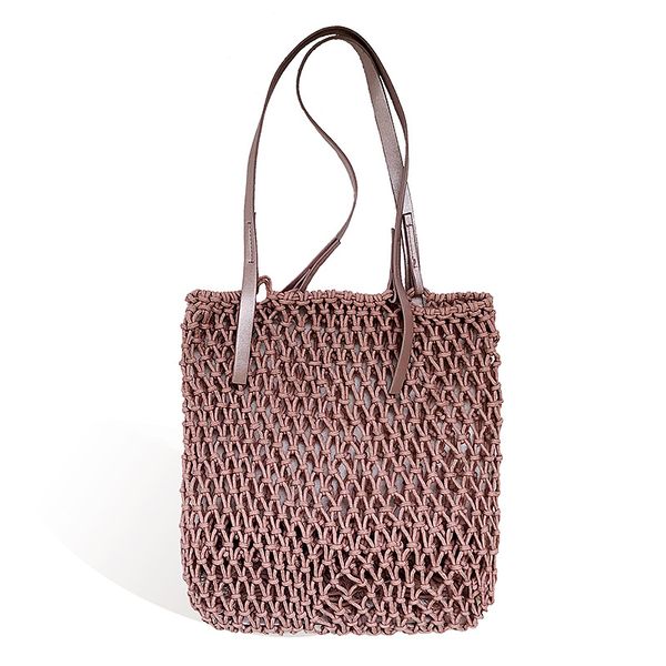 

2020 ins bohemian hollow woven bags casual cotton rope shoulder bag totes bag lady handbags purse new