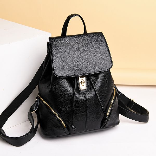 

travel women backpacks female shoulder backbag soft leather ladies bagpack mochilas school bags for girls sac a dos