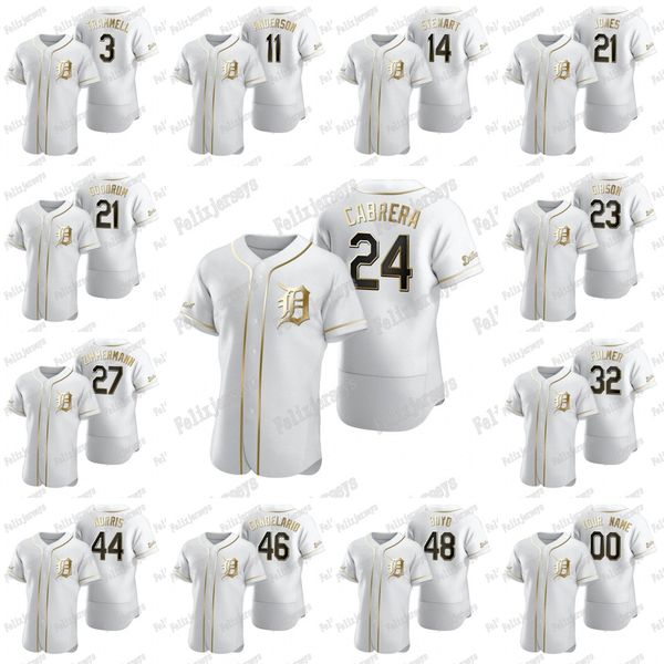 

24 miguel cabrera 2020 golden edition alan trammell jacoby jones zimmermann 44 daniel norris michael fulmer candelario matthew boyd jersey, Blue;black