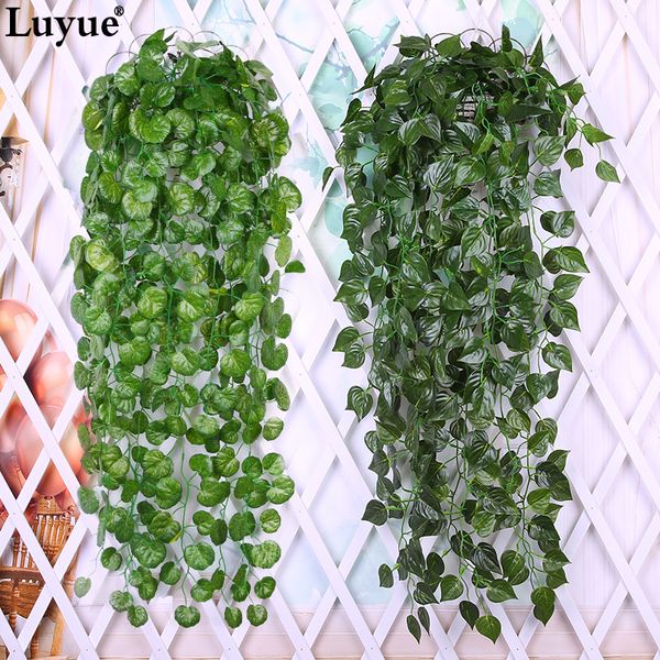 

luyue green leaf artificial ivy leaf garland plants vine fake foliage flowers wedding home wall hanging decorative flower leaves