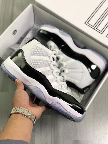 

authentic 2020 11 high concord 45 black white 378037 -100 men casual shoe space jam 45 real carbon fiber ar11 sneaker with box