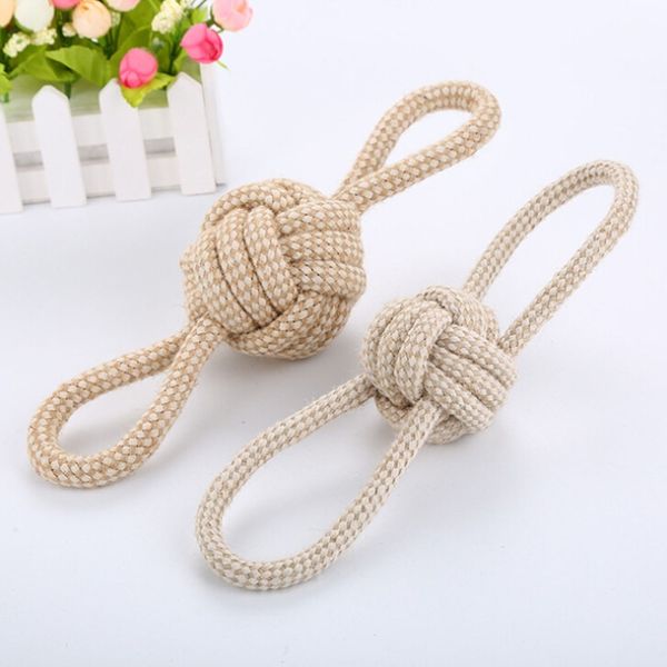 

2019 new style pet chew dog toys rope dog games knot ball toys for small dog grinding teeth cleaning interactive weaving balls