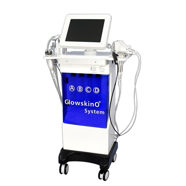

11 in 1 glowskin oxygen jet hydlafacial peel hydra dermabrasion aqua deep skin cleaning hydla machine, Black;white